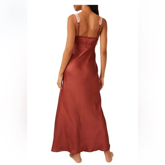 NWT SZ SM Free People “Countryside Maxi Slip” Sleep Dress in ‘SPARKLING CIDER’💕 - Picture 4 of 4